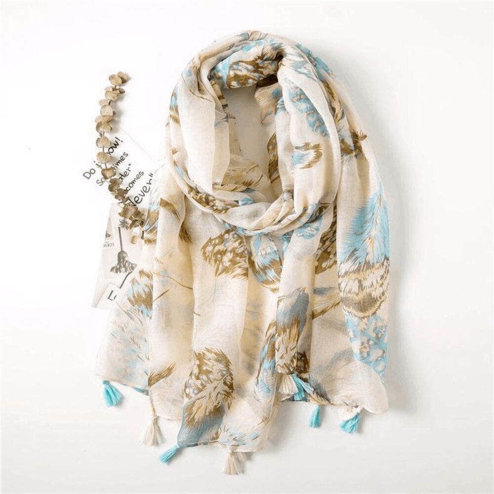 Ladies Feather Fashion Scarf - Picture 2 of 6